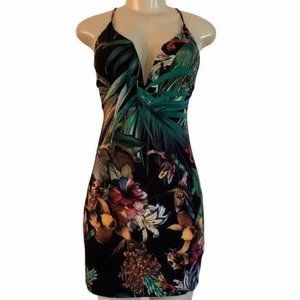 FASHION NOVA Sleeveless Floral Bodycon Midi Dress